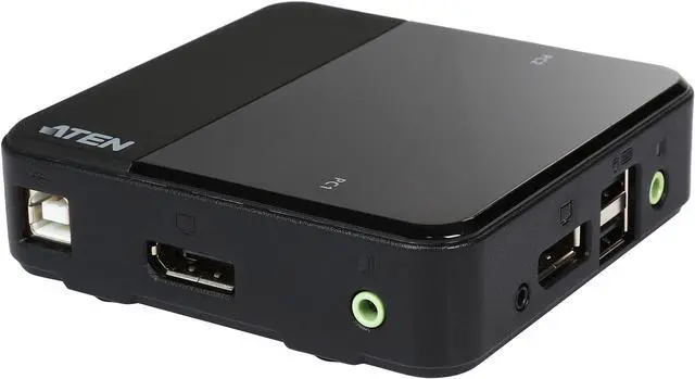 ATEN CS782DP 2-Port UHD 4K USB DisplayPort KVM Switch - allows to access two 4K-enabled computers from a single USB keyboard USB mouse and DisplayPort video console