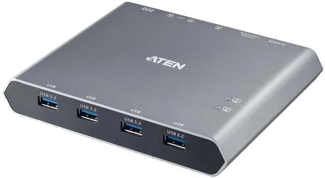 ATEN US3311 2-Port USB-C KVM Switch 2 PC 1 Monitor DisplayPort Out - 8K / 4K - 144hz 120Hz 60Hz 4-Port USB 3.2 DP 1.4 PD 3.0 for Windows PC and Mac