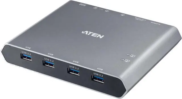 ATEN US3311 2-Port USB-C KVM Switch 2 PC 1 Monitor DisplayPort Out - 8K / 4K - 144hz 120Hz 60Hz 4-Port USB 3.2 DP 1.4 PD 3.0 for Windows PC and Mac