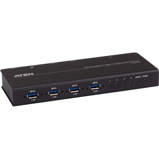 Aten - US3344I - Aten 4 X 4 USB 3.1 Gen 1 Industrial Hub Switch - USB Type B - 4 USB Port(s) - 4 USB 3.1 Port(s) - Mac