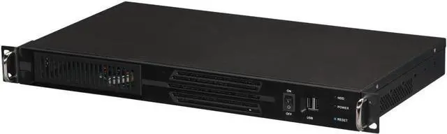 Athena Power RM-1U100D Black Aluminum/Steel 1U Rackmount Server Case 1 Externa