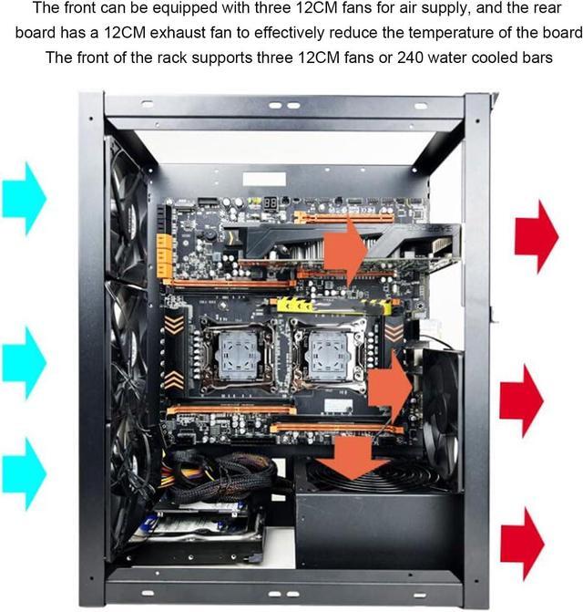 ATX Open Chassis Case Rack DIY Gaming Computer Case For EATX MATX ITX Motherboards Supports X79 X99 Dual Channels Stackable PC Case Open Frame