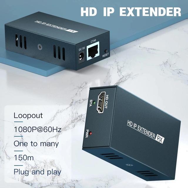 (AU Plug)(1 RX Only)150M HDMI Extender Over IP By Single Cat5e/6 Cable 1080P HDMI IP Extender One To Multiple Monitors Via Ethernet Switch For PC TV