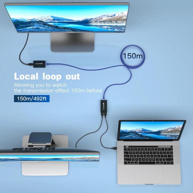(AU Plug)(1 RX Only)150M IP HDMI Extender Over Rj45 Cat5e Cat6 HDMI Ethernet Extender Transmitter 1080P Support 1 TX To Multi RXs Via Network Switch