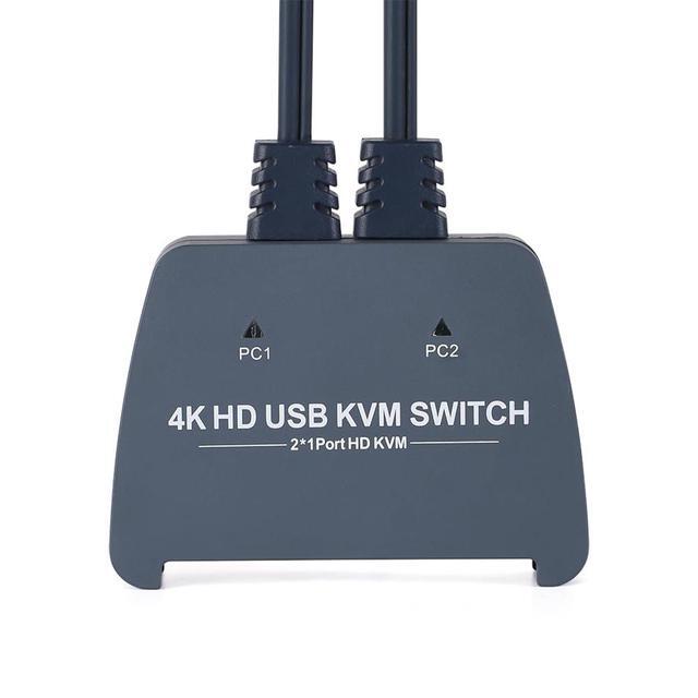 AUTYUE 4K HDMI KVM Switch 2-Port Full HD KVM Switch With Cables - 4K 60Hz HDMI KVM Switch 1 Monitors 2 Computers- Plug-and-Play - Share Mouse Keyboard And 1 Screens And Extended Controller