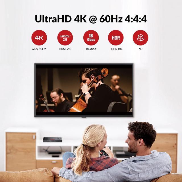 AV Access 4K HDMI Extender Over Cat5e/6/6a/7 4K 60Hz 130ft 1080P 60Hz 230ft HDR10+ HDMI 2.0 YUV4:4:4 HDCP 2.2 18Gbps Plug & Play IR Return & PoE Smart EDID