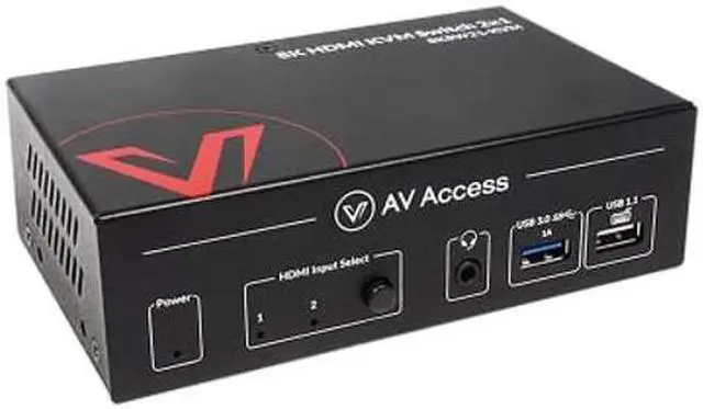 AV Access 8K KVM Switch 2 Computers 1 Monitor with HDMI 2.1 USB 3.0 & Hotkey Switching Supports 10K 120hz 8K 120hz 1080P 240hz & 2K 165hz for All Operating Systems Ideal for Gaming Workstation