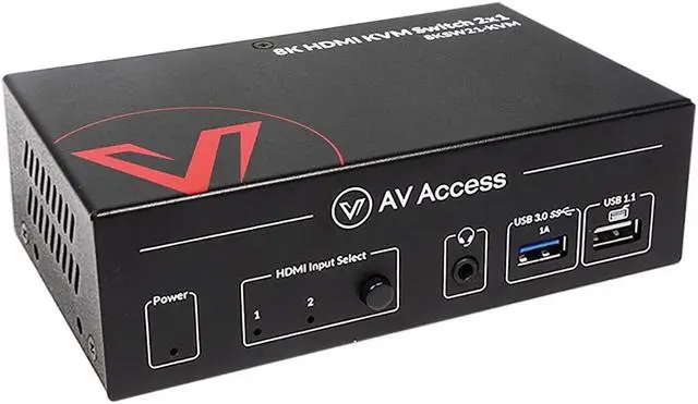 AV Access 8K KVM Switch 2 Computers 1 Monitor with HDMI 2.1 USB 3.0 & Hotkey Switching Supports 10K 120hz 8K 120hz 1080P 240hz & 2K 165hz for All Operating Systems Ideal for Gaming Workstation