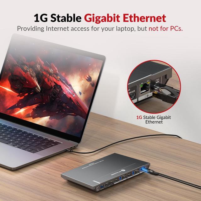 AV Access KVM Switch Dock For A Laptop And 2 Desktop PCs Dual 4K 60Hz Monitor USB C Docking Station Type-C 65W Charging For Laptop Ethernet EDID Hotkey Switch HDMI USB 3.0(iDock-B30)