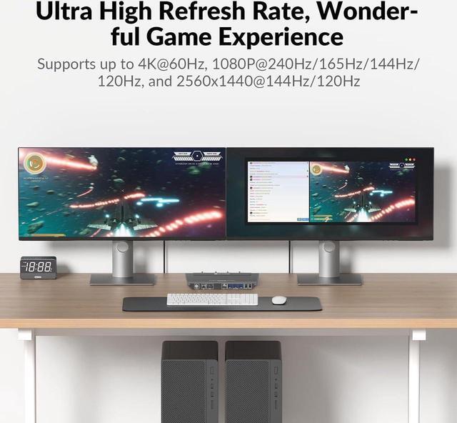 AV Access KVM Switch Dual Monitor 4K 60Hz USB 3.0 KVM Switch 2 Monitors 2 Computers For Gaming PC Keyboard Mouse Switcher EDID Hotkey Switch