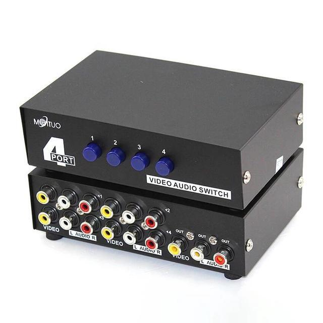 AV Switch 4x1 2x1 8x1 RCA Switcher 4 In 1 Out Signa Composite Video L/R Stereo Audio Selector Box For DVD STB Game Consoles(8x1)
