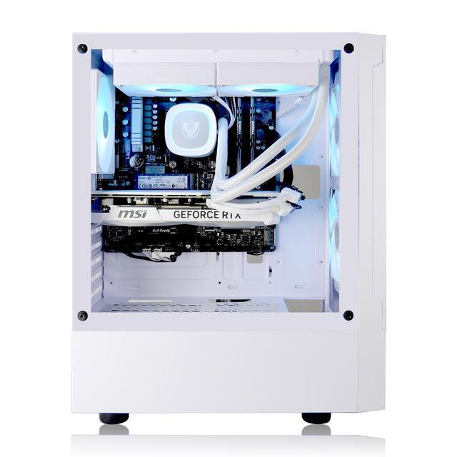 AVGPC Max Series Gaming PC - AMD Ryzen 5 5600X 4.6 GHz AMD RX 6600 GPU 16GB RAM 1TB M.2 NVMe SSD 240mm Liquid CPU Cooler ARGB Fans Wifi/AC MAX ATX Case Windows 11 White