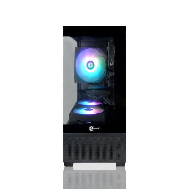 AVGPC Mini-X Gaming PC - Ryzen 7 5700X AMD Radeon RX 9060 XT 16GB VRAM 32GB 3200MHz DDR4 RAM 1TB NVME M.2 SSD Hyper 212 Cooler Wifi/AC Black Case Windows 11