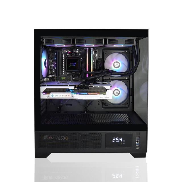 AVGPC Whirlwind Gaming PC AMD Ryzen 7 9700X Zen5 Radeon RX 9070 XT 32GB 6000MHz DDR5 1TB NVME M.2 SSD 360MM AIO Liquid Cooling WiFi/AC Tempered Glass Case Windows 11 Home Black