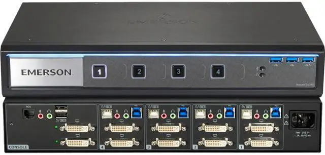 Avocent SV340-001 4-port desktop KVM dual head DVI-I (dual-link) front panel USB 3.0 audio