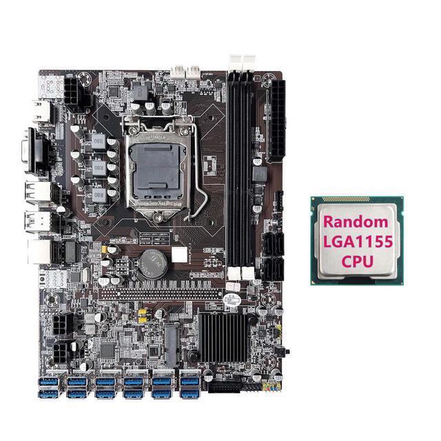 B75 12GPU BTC Mining Motherboard+Random CPU Support 2XDDR3 RAM MSATA 12XUSB3.0 B75 USB Miner Motherboard