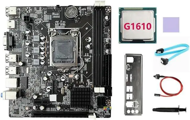 B75 Desktop Motherboard+G1610 CPU+SATA Cable+Switch Cable+Baffle LGA1155 DDR3 for I3 I5 I7 Series Pentium Celeron CPU