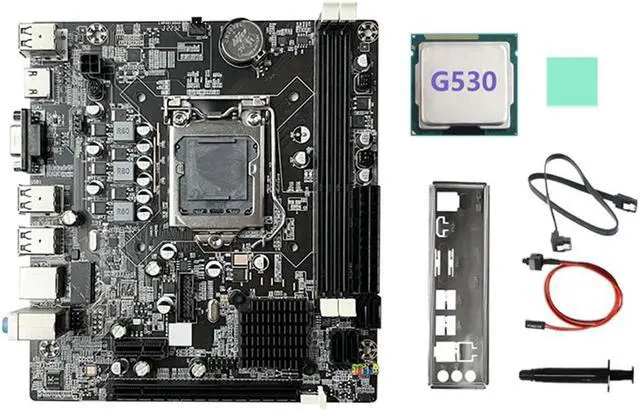 B75 Desktop Motherboard+G530 CPU+SATA Cable+Switch Cable+Baffle LGA1155 DDR3 for I3 I5 I7 Series Pentium Celeron CPU