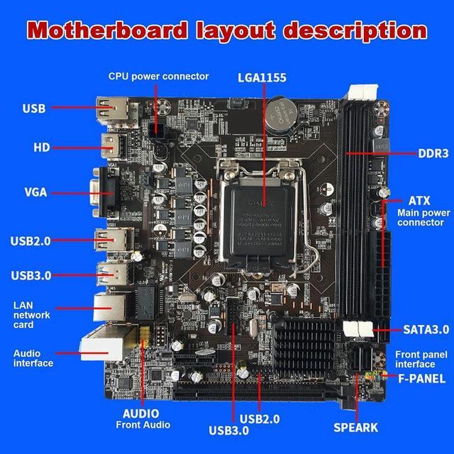 B75 Desktop Motherboard+G630 CPU+SATA Cable+Switch Cable+Baffle LGA1155 DDR3 For I3 I5 I7 Series Pentium Celeron CPU