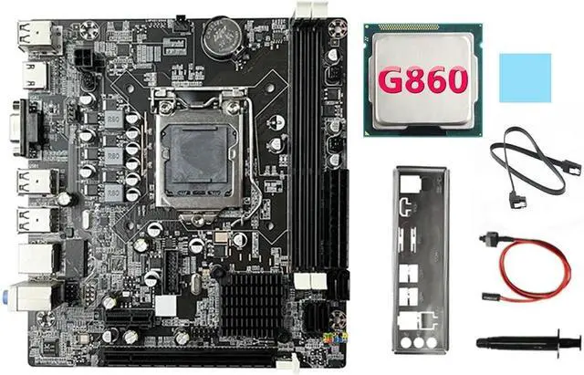 B75 Motherboard+G860 CPU+SATA Cable+Switch Cable+Baffle LGA1155 DDR3 for 2X8G for I3 I5 I7 Series Pentium Celeron CPU