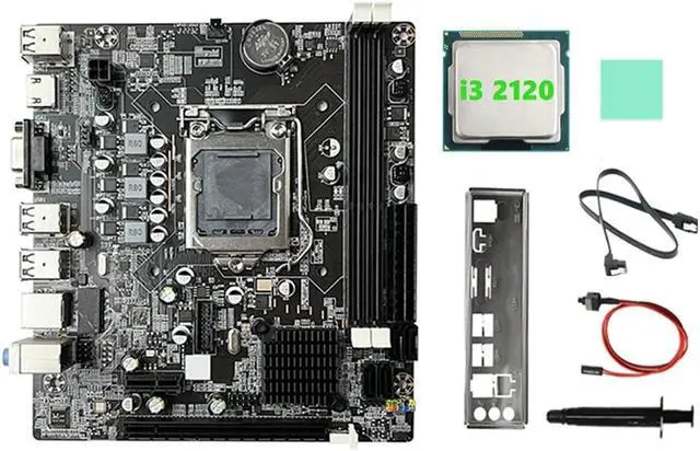 B75 Motherboard+I3 2120 CPU+SATA Cable+Switch Cable+Baffle LGA1155 DDR3 for 2X8G for I3 I5 I7 Series Pentium Celeron CPU