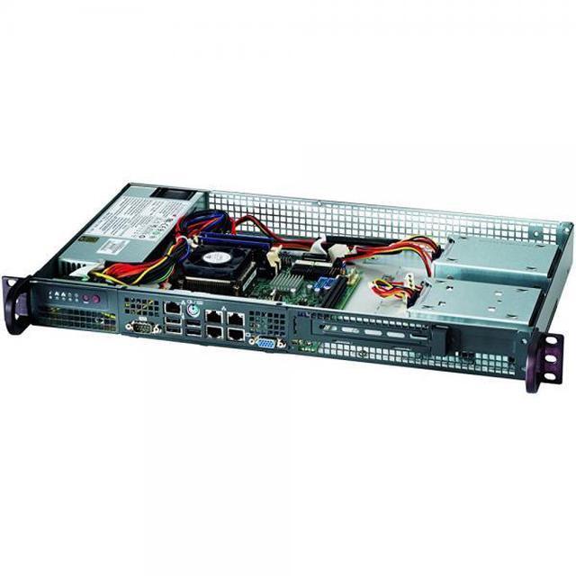 BLACK 1U MINI SC505 CHASSIS W/