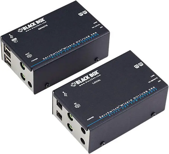 Black Box ACU5502A-R3 KVM Extender - Dual Head DVI-D USB 2.0 Audio Single-Access CATx