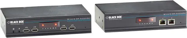 Black Box ACU5800A Black Box Dual-Head DisplayPort KVM Extender over CATx - 1 Computer(s) - 1 Remote User(s) - 492 ft Range - 6 x Network (RJ-45) - 6 x USB