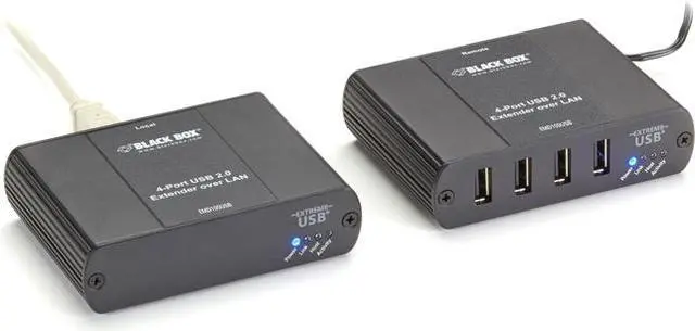 Black Box EMD100USB Emerald KVM-over-IP Switchable Extender - LAN 4-Port 100m