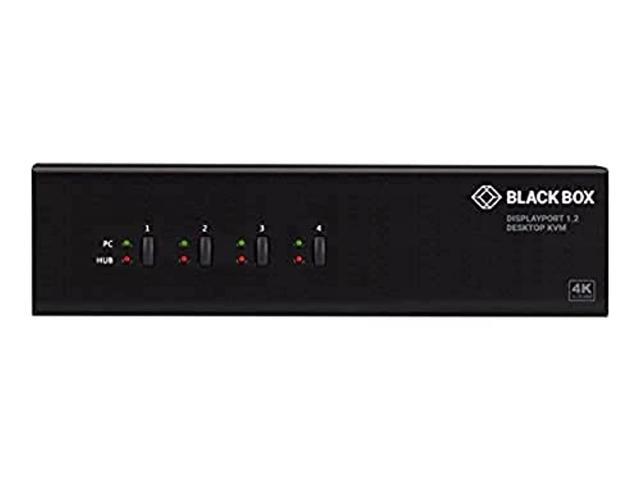 Black Box KV6224DP KVM Switch - Dual-Monitor DisplayPort 1.2 4K 60Hz USB 3.0 Hub Audio