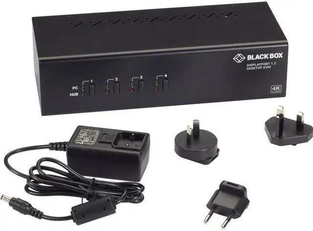 Black Box KV6224DP KVM Switch - Dual-Monitor DisplayPort 1.2 4K 60Hz USB 3.0 Hub Audio