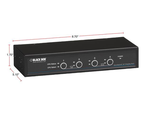 Black Box KV9704A DT Series DT KVM Switch DisplayPort With USB And Audio - 4-Port