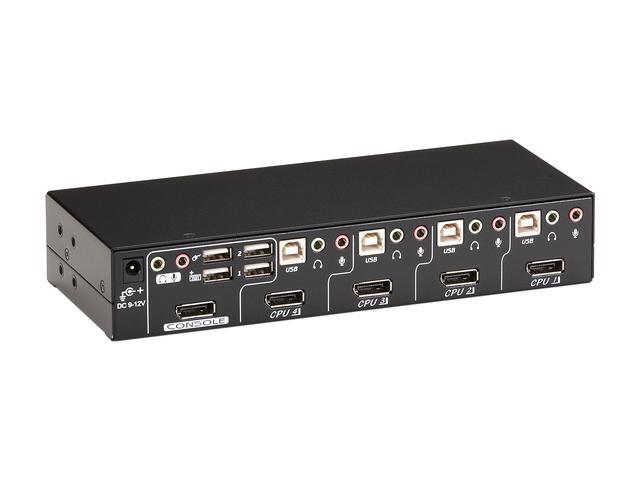 Black Box KV9704A DT Series DT KVM Switch DisplayPort With USB And Audio - 4-Port