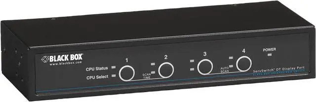 Black Box KV9704A DT Series DT KVM Switch DisplayPort with USB and Audio - 4-Port