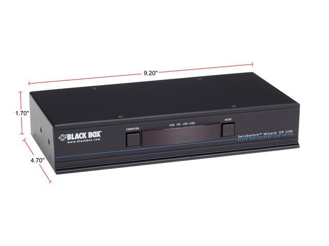 Black Box KV9804A Wizard DP USB DisplayPort Desktop KVM Switch - 4-Port