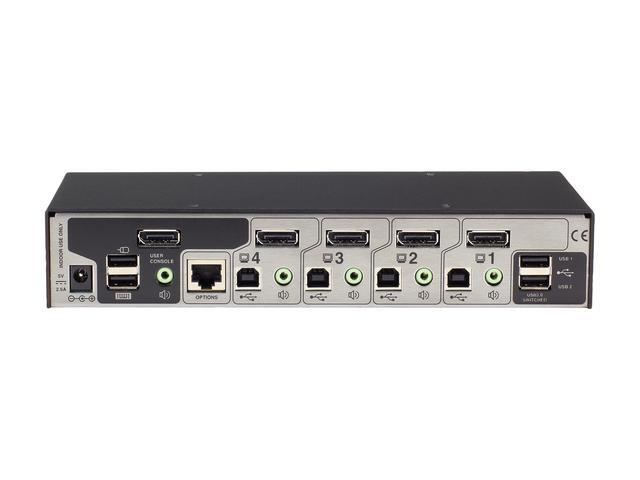 Black Box KV9804A Wizard DP USB DisplayPort Desktop KVM Switch - 4-Port
