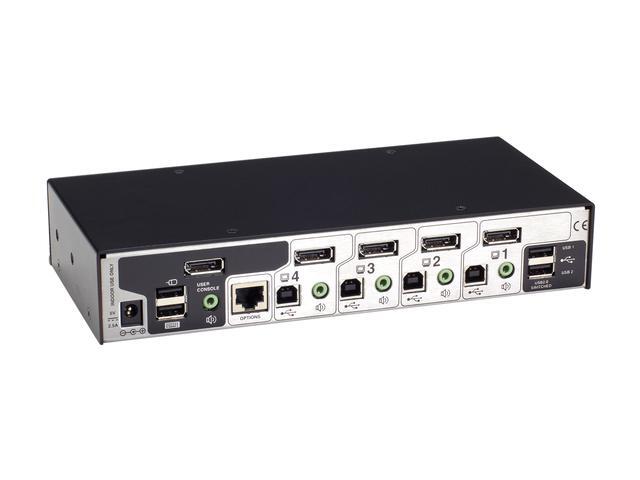 Black Box KV9804A Wizard DP USB DisplayPort Desktop KVM Switch - 4-Port