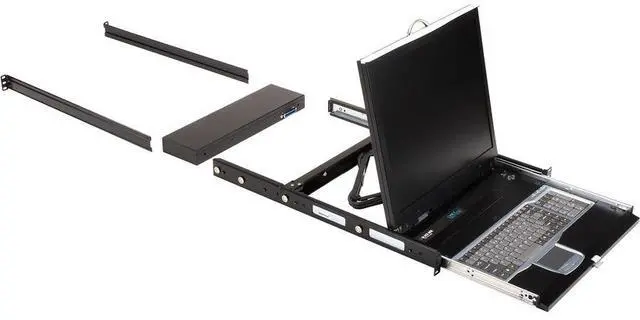 Black Box KVM LCD Console Tray and Switch Complete 19" 16-Port KVM Switch Module KVT419A-16UV-R2