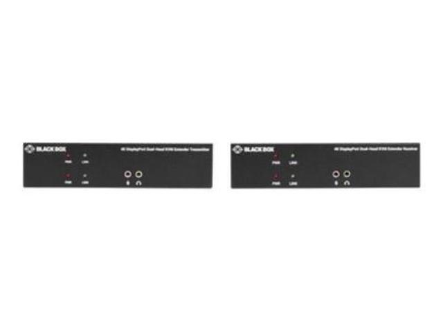 Black Box KVX Series KVXLCDPF-200 KVM Extender Over Fiber - 4K Dual-Head DisplayPort USB 2.0 Serial Audio Local Video
