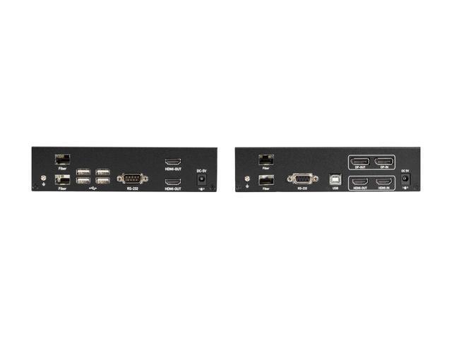 Black Box KVX Series KVXLCHDPF-200 KVM Extender Over Fiber - 4K Dual-Head HDMI/DisplayPort USB 2.0 Serial Audio Local Video