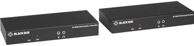 Black Box KVXLCHF-100 KVX Series KVM Extender over Fiber - 4K Single-Head HDMI USB 2.0 Serial Audio Local Video