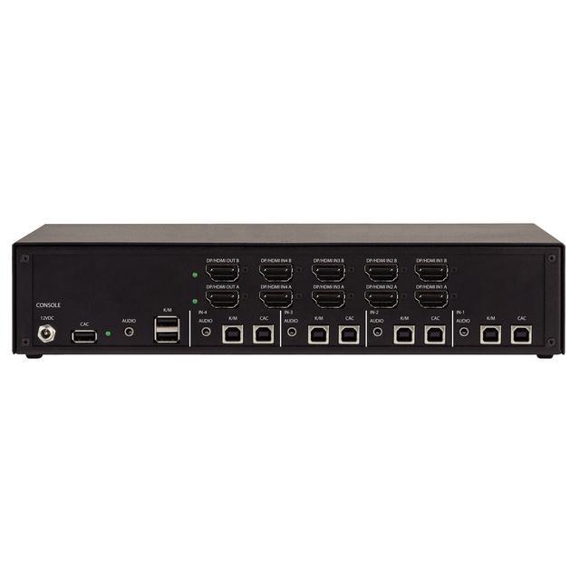 Black Box Network - KVS4-2004HVX Secure KVM Switch - FlexPort HDMI/DisplayPort - 4 Computer(s) - 2 Local User(s) - 3840 X 2160-11 X USBHDMIDisplayPort - TAA Compliant