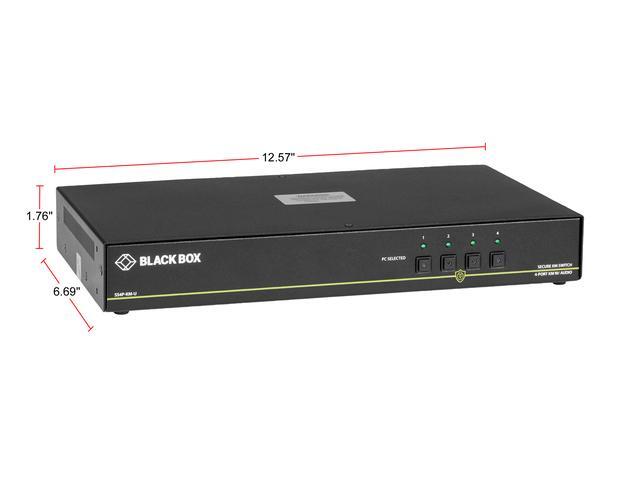 Black Box SS4P-KM-U Secure 4-Port USB KM Switch With Seamless Mouse Switching And Audio