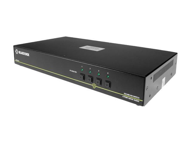 Black Box SS4P-KM-U Secure 4-Port USB KM Switch With Seamless Mouse Switching And Audio