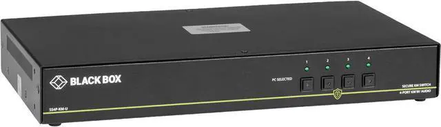 Black Box SS4P-KM-U Secure 4-Port USB KM Switch with Seamless Mouse Switching and Audio