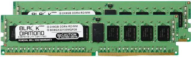Black Diamond Memory 16GB (2 x 8GB) ECC Registered DDR4 2133 (PC4 17000) Server Memory Model BD8GX22133MQR26