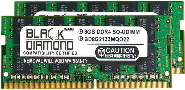 Black Diamond Memory 16GB (2 x 8GB) ECC Unbuffered DDR4 2133 (PC4 17000) Server Memory Model BD8GX22133MQO22
