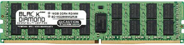 Black Diamond Memory 16GB ECC Registered DDR4 2666 (PC4 21300) Server Memory Model BD16G2666MQR26