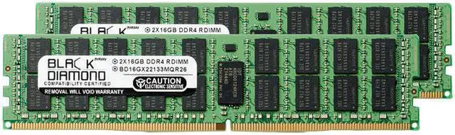 Black Diamond Memory 32GB (2 x 16GB) ECC Registered DDR4 2133 (PC4 17000) Server Memory Model BD16GX22133MQR26
