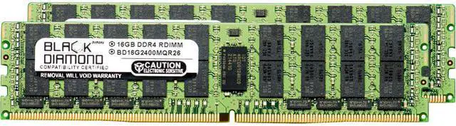 Black Diamond Memory 32GB (2 x 16GB) ECC Registered DDR4 2400 (PC4 19200) Server Memory Model BD16GX22400MQR26